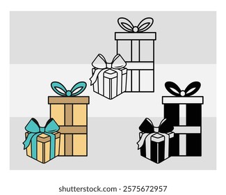 Gift Box Silhouette, Birthday Gift. Gifts, Present, Gift Wrap, Gift Box PNG, vector, clipart, giftbox, love, instant download, celebrities