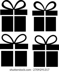 Colección de la silueta de la caja de regalo