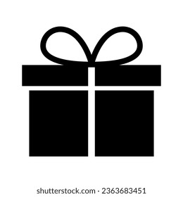 Gift box silhouette icon. Present box. Vector.