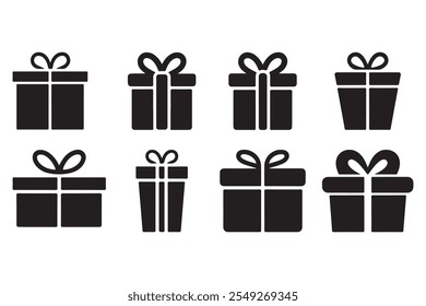 gift box silhouette vector art