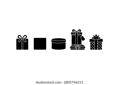 Gift Box Silhouette Vector Collection Set