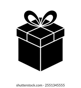 Gift box silhouette vector icon design with a white background