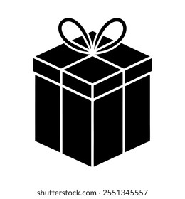 Gift box silhouette vector icon design with a white background