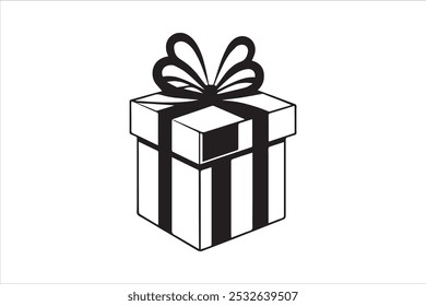 Caja de regalo Ilustración vectorial de silueta