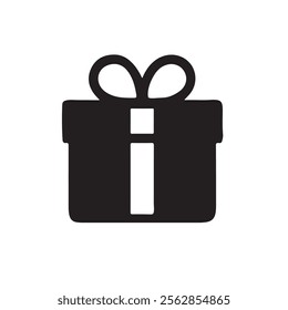 gift box silhouette vector image