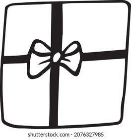 gift box simple and with bow doodle