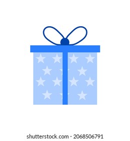 Gift box simple clip art. Present vector.