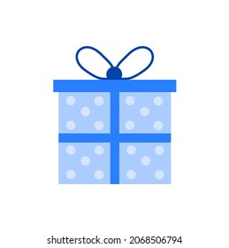 Gift box simple clip art. Present vector.