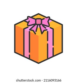 gift box simple vector design, isolated gift box on white background