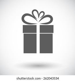 Gift box. Single flat icon on white background. Vector illustration.