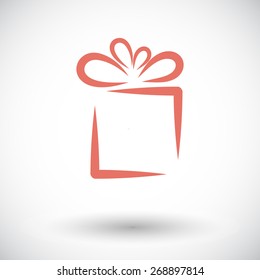 Caja de regalo. Icono plano único sobre fondo blanco. Ilustración vectorial.