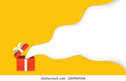 Gift Box Smoke banner poster yellow background