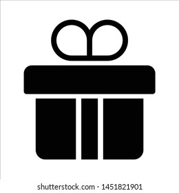 Gift box solid Icon on white background. Vector isolated element.