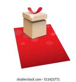 Gift box with space for text. Contains transparent objects.