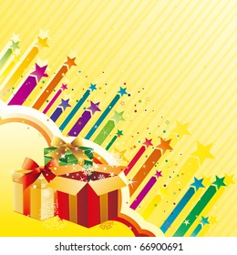 gift box and star,celebration background