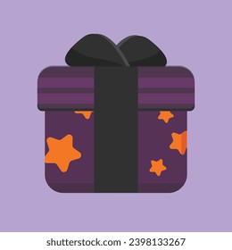 Gift Box with Stars vector icon