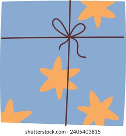 Gift Box With Stars Vector Illustration