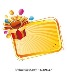 gift box and star,vector celebration background