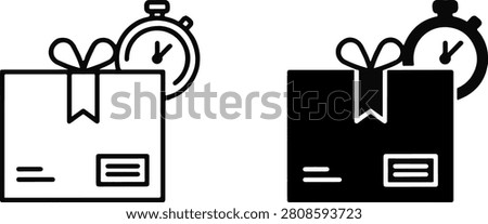 Gift box with stopwatch icon for express delivery stopwatch delivery shipping celebration marketing promotion commerce priority