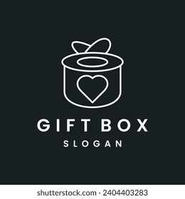 Gift box style logo icon design template flat vector