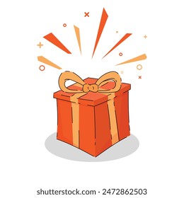 Gift box. surprise gift box for birthday, celebration, special give package. vector icon illustration with cartoon flat style.