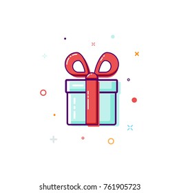 Gift box, surprise concept. Vector illustration isolated on white