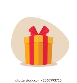 Gift box with a surprise. Flat style vector illustration. stock illustration