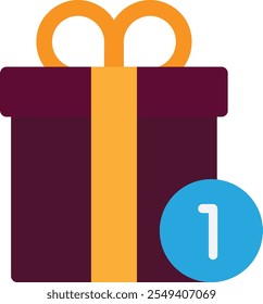 Gift Box Surprise Icon Vector Flat Illustration