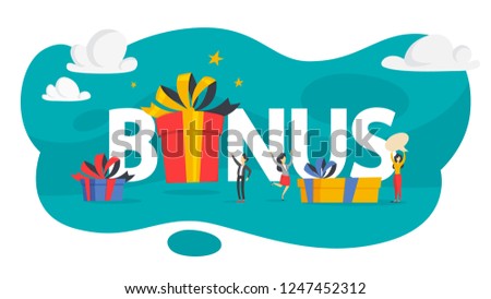 Gift box with surprise inside as metaphor of bonus. Open package concept. Idea of promotion. Isolated flat vector illustration