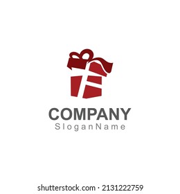 Gift box surprise logo design vector template Image 