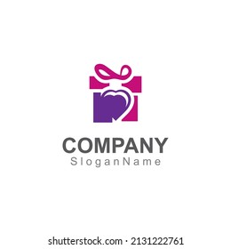 Gift box surprise logo design vector template Image 