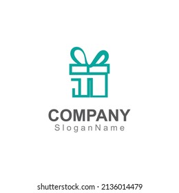 Gift box surprise logo design vector template Image art concept