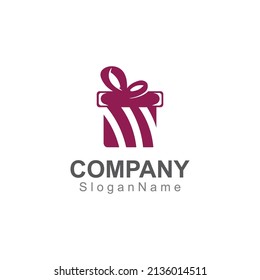Gift box surprise logo design vector template Image art concept
