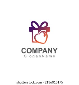 Gift box surprise logo design vector template Image art concept