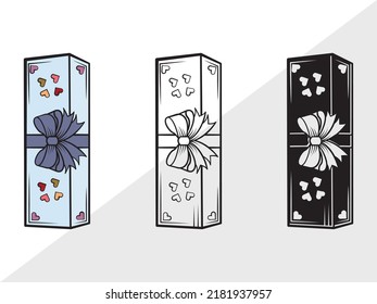 Ilustración de vectores impresos SVG de caja de regalo