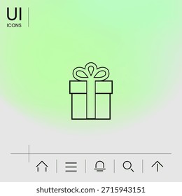 Símbolo de la caja de regalo. Elementos para su diseño