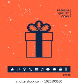 Gift box symbol icon.