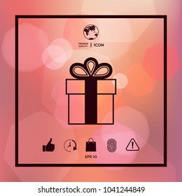 Gift box symbol icon.