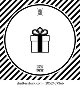 Gift box symbol icon.