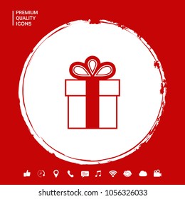 Gift box symbol icon.