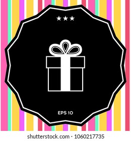 Gift box symbol icon.
