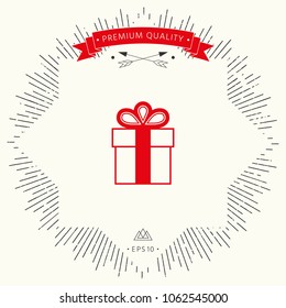 Gift box symbol icon.
