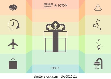 Gift box symbol icon.