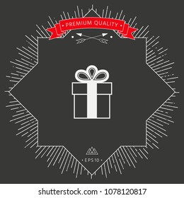 Gift box symbol icon.