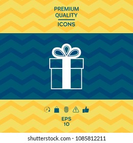 Gift box symbol icon.
