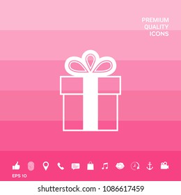 Gift box symbol icon.