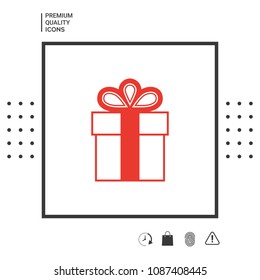 Gift box symbol icon.