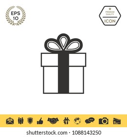 Gift box symbol icon.
