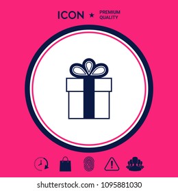Gift box symbol icon.