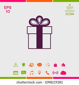Gift box symbol icon.